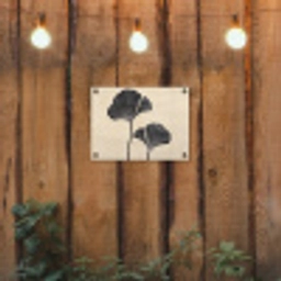 Bladeren - Minimalistisch - Zwart tuinposter los doek klein -sfeer1