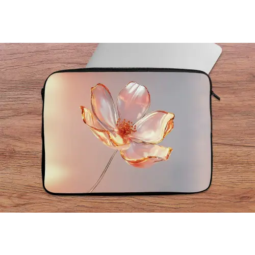 Glazen - Bloem - Roze laptophoes neopreen klein -tafel