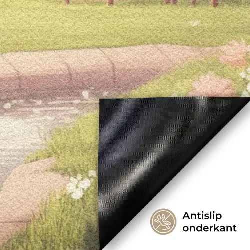 Schapen - Huisje - Platteland Deurmat klein -antislip_NL