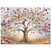 Levensboom - Goud - Kleurrijk - Abstract - Aesthetic tuinposter los doek klein -3d