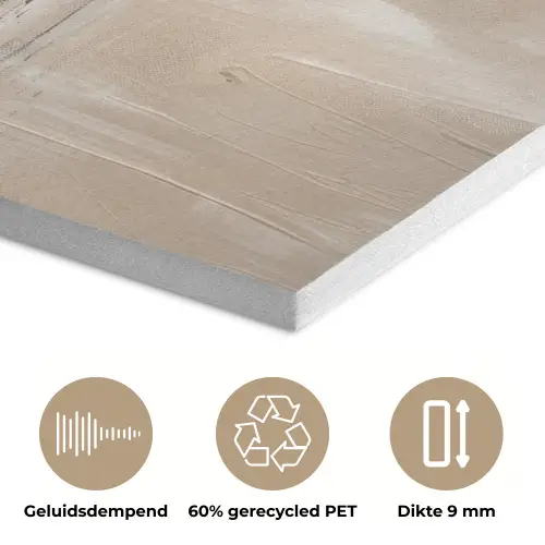 Modern - Bruin - Abstract - Beige PET vilt klein -closeup_NL