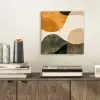 Vormen - Okergeel - Abstract aluminium wit klein -sfeer1