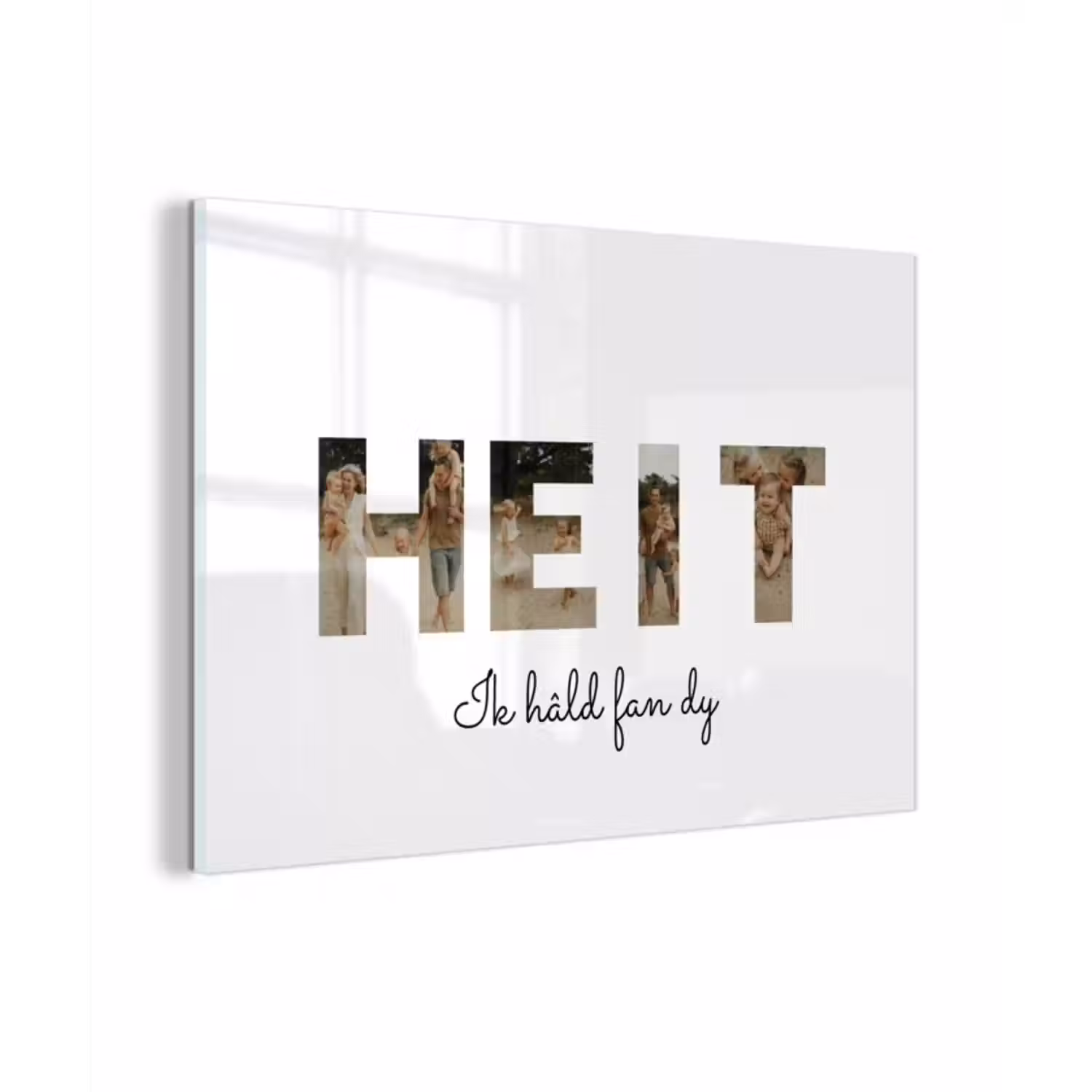 Gepersonaliseerd glas schilderij - Heit - Lettercollage