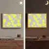 Bladeren - Neon - Geel - Lijnen Light Box met batterij (Wandlamp) middel -sfeer3