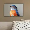 Kleurrijk - Vogeltje - Veren - Blauw canvas 2cm klein -sfeer3