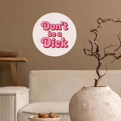Tekst - Boodschap - Roze Wandcirkel behangsticker klein -sfeer1