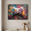 Graffiti - Gaming - Controller - Verf Textielframe - compleet frame klein -sfeer2