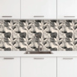 Botanisch - Bladeren - Zwart keuken achterwand 2 middel 871 -3d