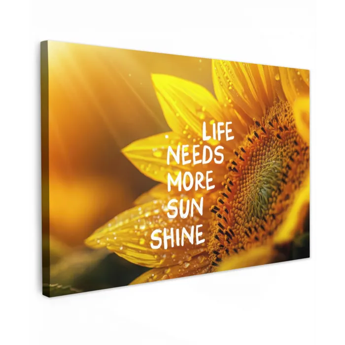 Zonnebloem - Close up - Geel - Quote canvas 2cm klein -z3d