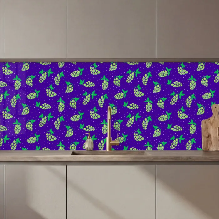 Paars - Groen - Druiven - Blaadjes keuken achterwand 2 middel 871 zz_3dshopping