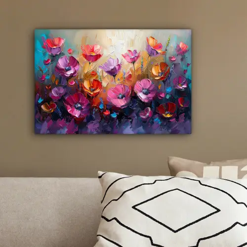 Bloemen - Botanisch - Kunst - Roze - Natuur canvas 2cm klein -sfeer3