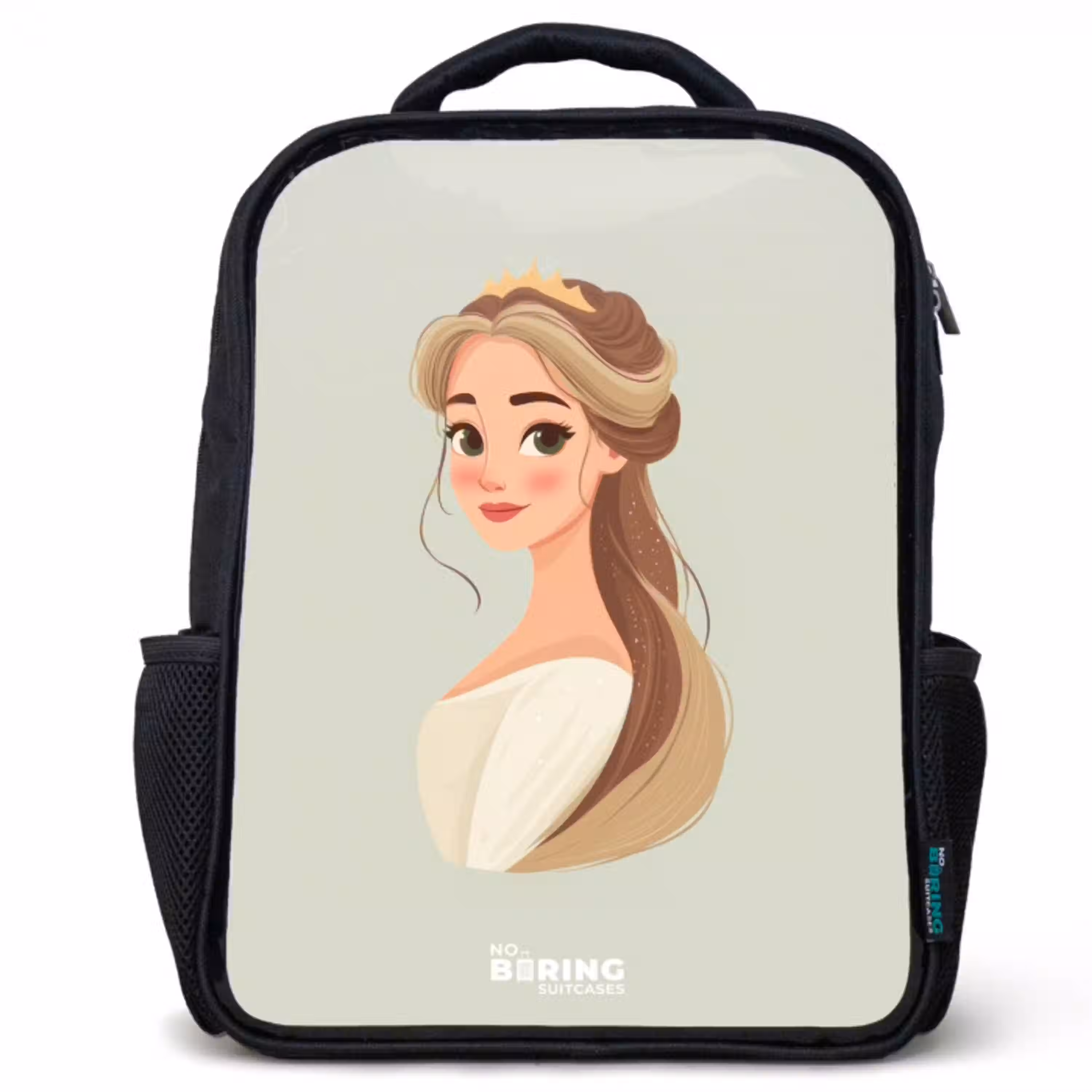Prinses met een tiara - Groen Rugzak - Zwart middel -3d