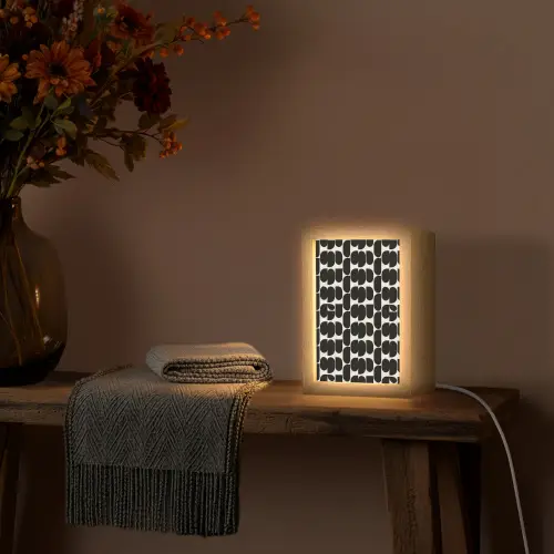 Modern - Patroon - Zwart Light Box met kabel (Tafellamp) klein 925 -sfeer4