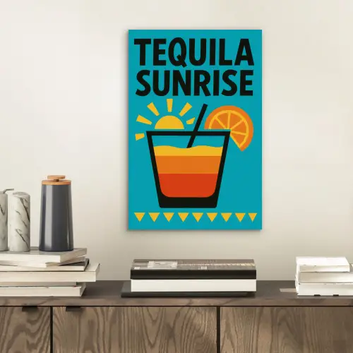 Illustratie - Tequila - Glas - Blauw aluminium wit klein -sfeer1