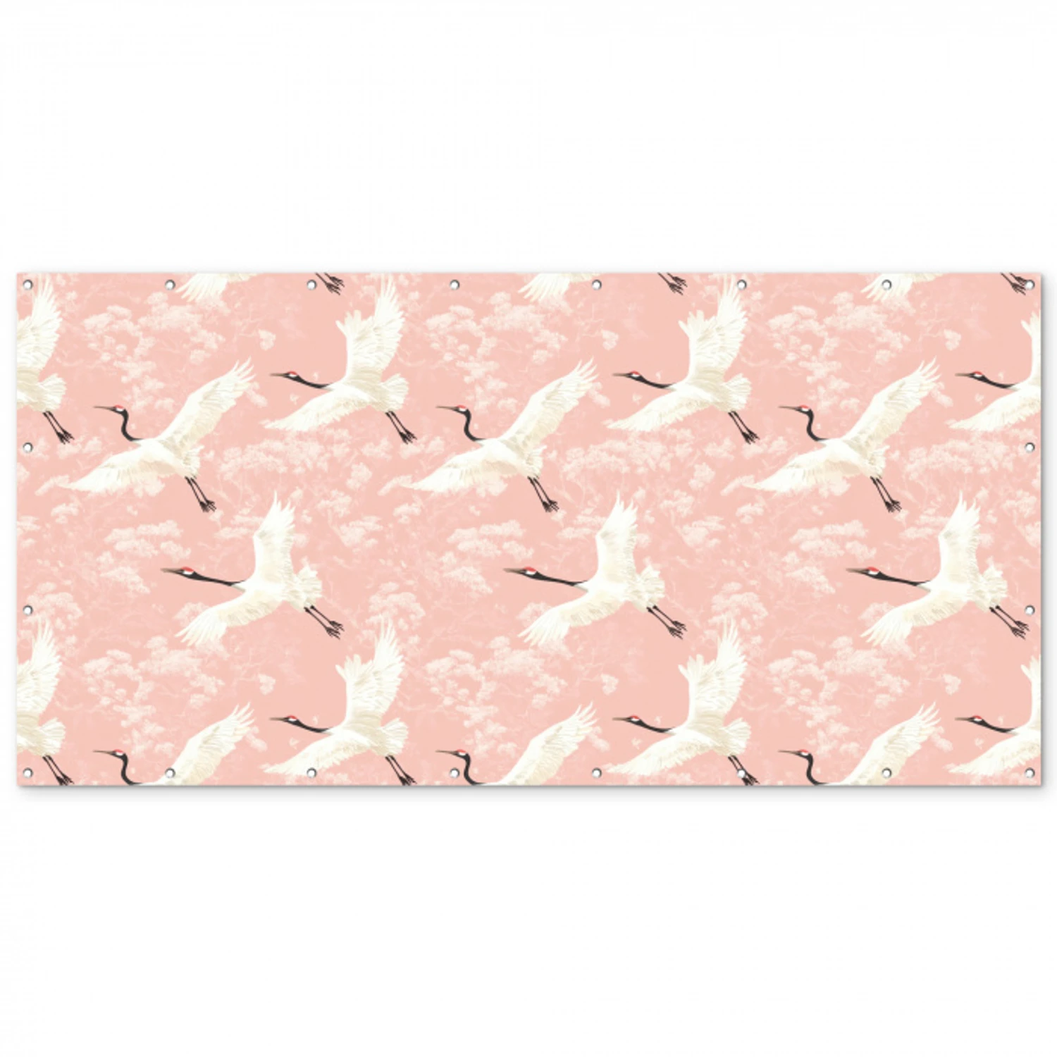 Kraanvogels - Bloesem - Roze Balkonbeschermer Duitsland klein 596 -zz_3d