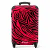 Zebrastrepen in zwart op felroze achtergrond NBS - Handbagage koffer - Volwassenen Unisex middel -productfoto_recht