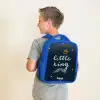 Little king met stippen Kinderrugzak - Blauw middel -sfeer2