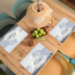 Berg - Sneeuw - Winter - Natuur - Wit Placemat vinyl groot -zzsfeer5_Kitchenyeah-website