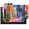 Geel - Blauw - Oranje - Huis Inductie beschemer met haakjes klein -3d