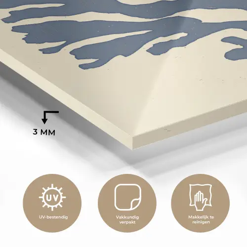 Blauw koraal - Vertakkingen - Beige plexiglas 5mm klein -sfeer2