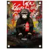 Chimpansee voor graffiti muur tuinposter los doek klein -3d