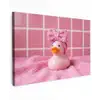 Badeend -Strik - Roze canvas 2cm klein -z3d