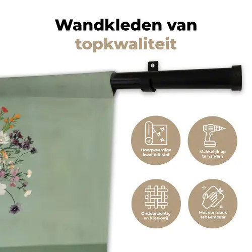 Bloemen - Vaas - Kaartje Wandkleed katoen klein -sfeer2