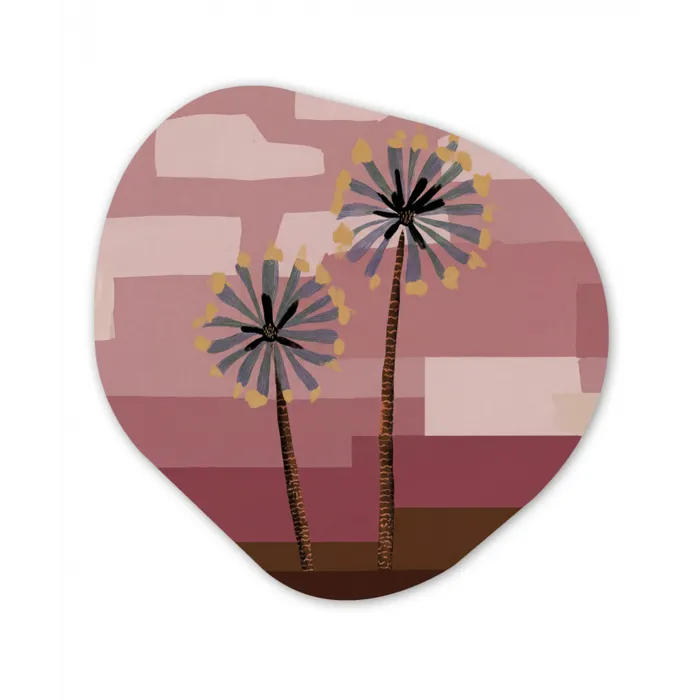 Illustratie - Bloemen - Vlakken - Abstract Wandcirkel Organisch Forex 3mm klein -3d