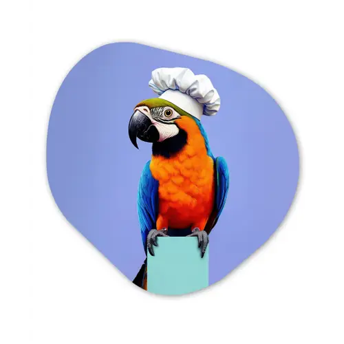 Papegaai - Koksmuts - Vogel - Leuk Wandcirkel Organisch Forex 3mm klein -3d