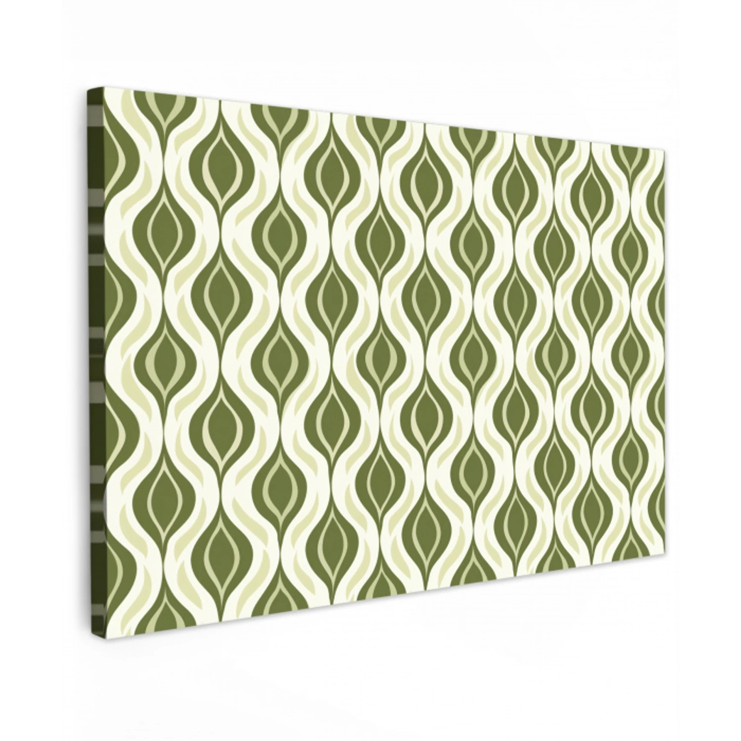 Patroon - Retro - Groen canvas 2cm klein 34 -z3d