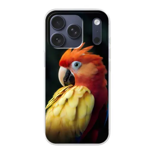 Close-up - Papegaai - Veren - Oranje Telefoonhoesje iPhone 17 Pro klein -3d