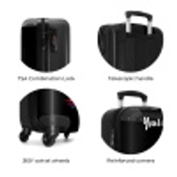 Ijshoorntje met Blauwe en Roze Verf NBS - Handbagage koffer - Kinderen Unisex middel zzzzzzzbolletjes_ENG