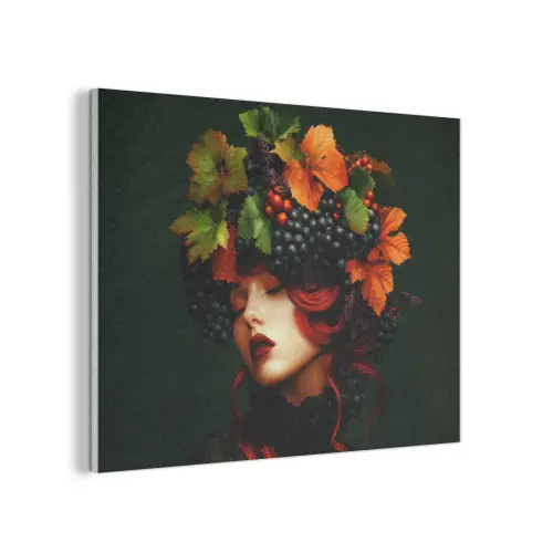 Vrouw - Rood - Groen - Druiven PET vilt klein -3d