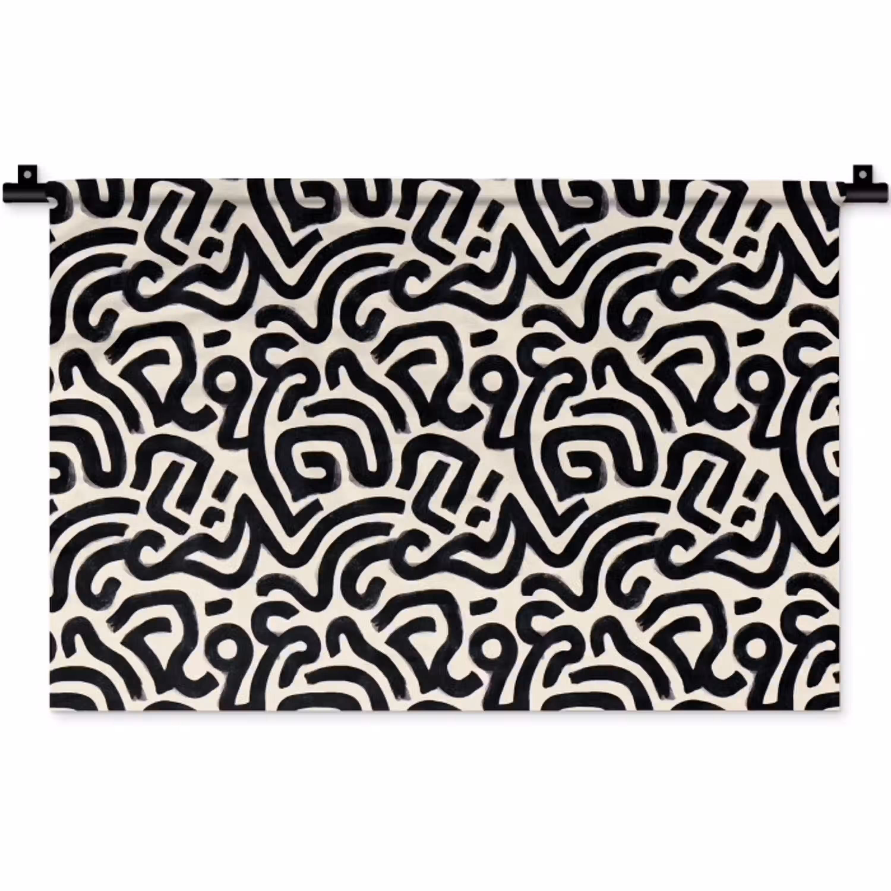 Modern - Abstract - Zwart Wandkleed katoen klein 269 -zz3d