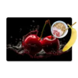 Kersen - Rood - Fruit - Water - Zwart Placemat vinyl groot -zzzproduct_Kitchenyeah-website