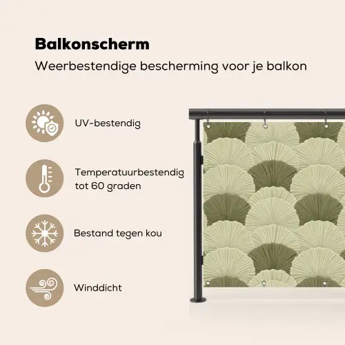 Bladeren - Structuur - Groen Balkonbeschermer Duitsland klein 596 -specs_NL