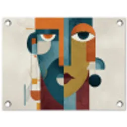 Geometrisch - Strakke vormen - Kleurrijk tuinposter los doek klein -3d