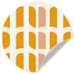 Geometrisch - Patroon - Geel - Roze Wandcirkel behangsticker klein 186 -3d