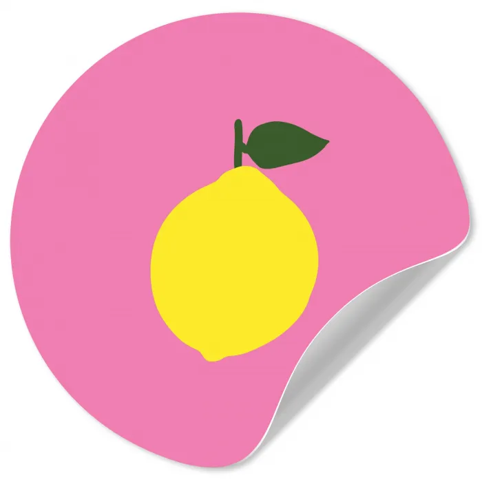 Citroen - Geel - Fris Wandcirkel behangsticker klein -3d