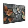 Bladeren - Herfst - Grijs - Natuur canvas 2cm klein -z3d
