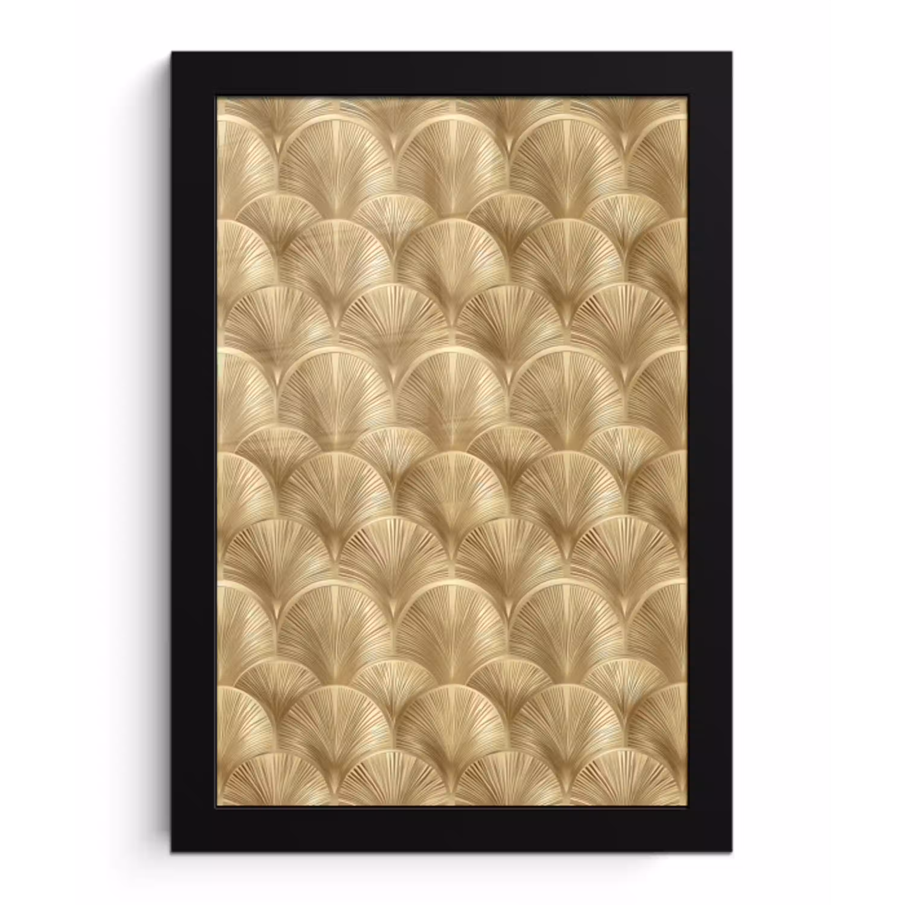 Patroon - Waaier -  Goud fotolijst zwart zonder passe partout klein 224 -3d