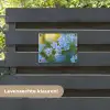 Bloemetjes - Blauw - Vergeet mij nietjes tuinposter los doek klein -sfeer3