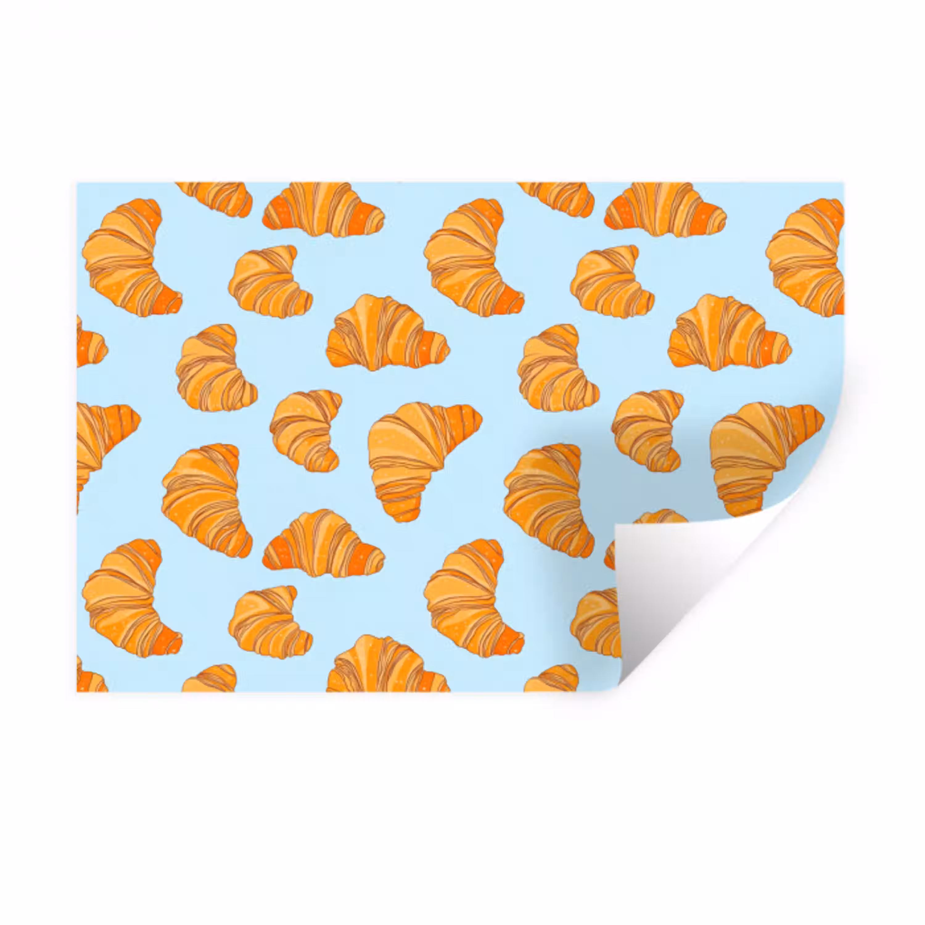 Croissant - Speels - Blauw Muursticker klein 286 -3d