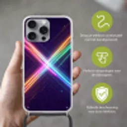 Kruisen - Lasterstralen - Neon Hoesje iPhone 16 Pro Max met koord klein -sfeer2_NL