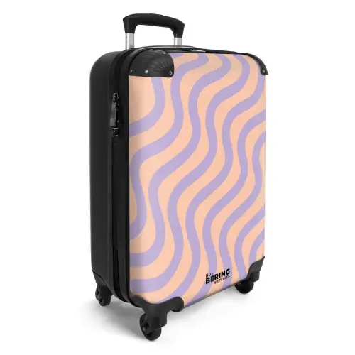 Abstract - Paarse line-art NBS - Handbagage koffer - Kinderen Unisex middel -productfoto_3d
