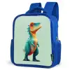 Cartoon - Dino - Oranje - Stekels Kinderrugzak - Blauw middel -schuin