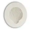 Schelp - Minimalistisch - Wit Akoestische PET Vilt - Rond klein -3d