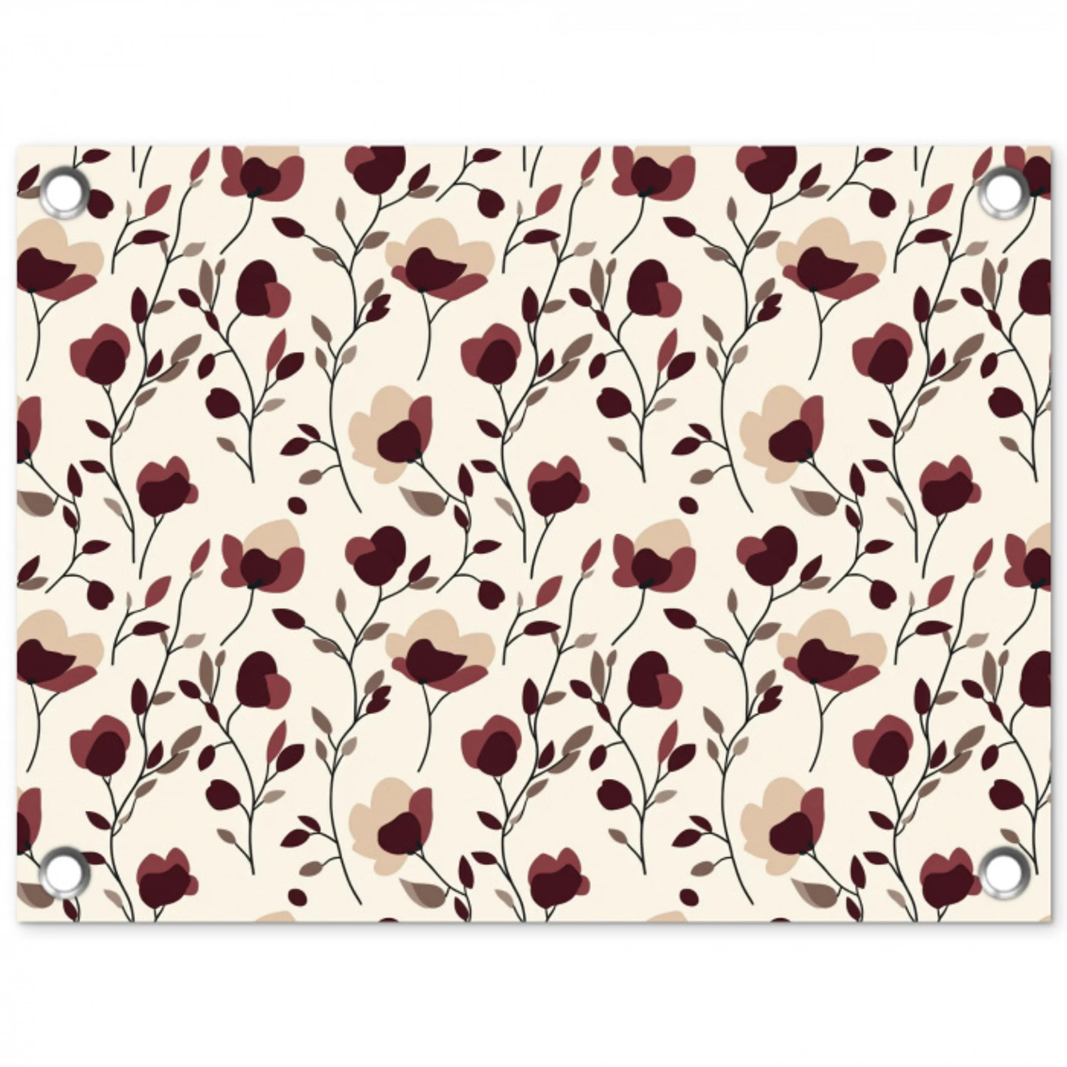Bloemen - Botanisch - Bordeaux tuinposter los doek klein 239 -3d