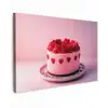 Taart - Hart - Roze Tuinposter op houten frame 2 cm dik klein -3d