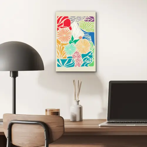 Kleurrijk - Abstract - Bloemen - Patronen aluminium wit klein -sfeer5